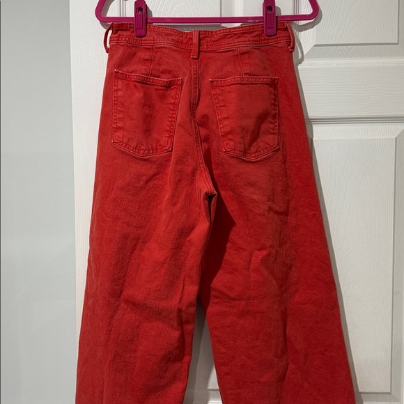 High-Rise Sailor Wide Leg Ankle Jeans - Orange 8 - Picture 6 of 7